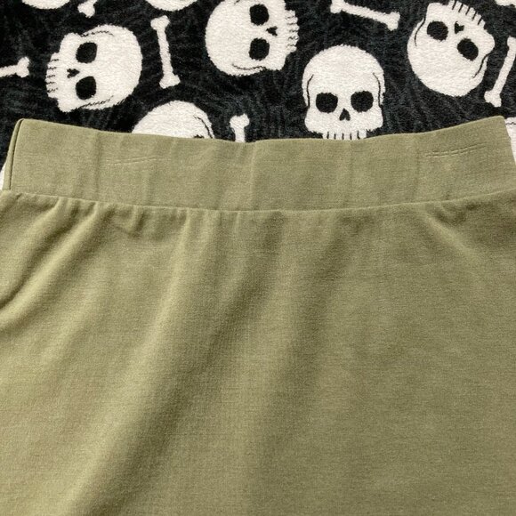 MIKAROSE Olive green stretchy pencil skirt ~ Stretchy elastic waist XS SMALL - Picture 10 of 11
